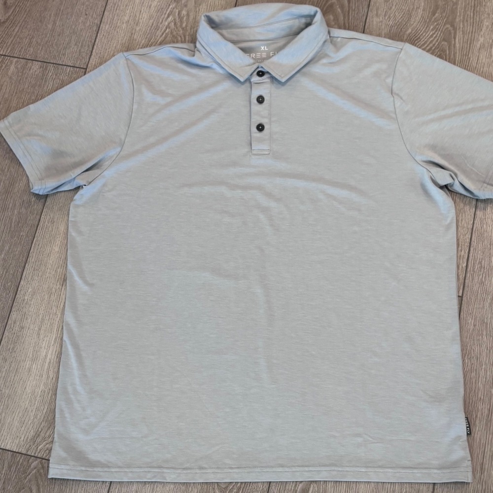Free Fly Bamboo Polo Mens XL Light Blue Performance Outdoor Hiking Fishing